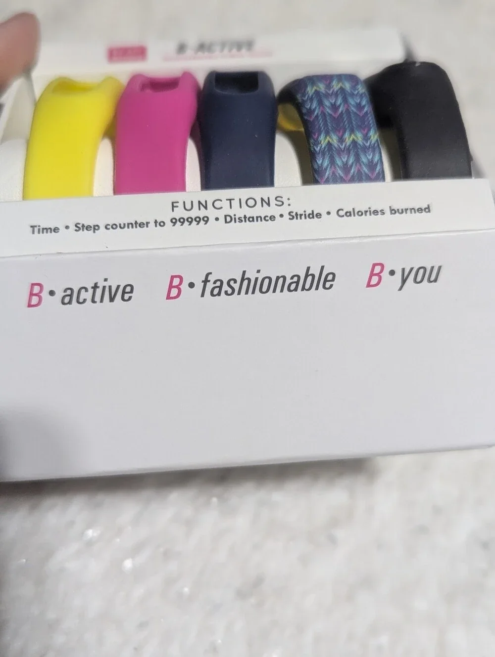 B-Active Interchangeable Fitness Tracker Set 5 Bands No App Needed New